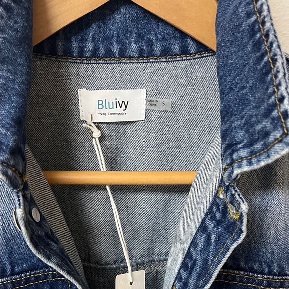 Bluivy Denim Jumpsuit women’s size S new with tags - Picture 2 of 5